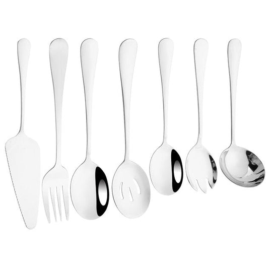 Elegant 7-Piece Serving Utensil Set – Includes Serving Spoons, Tongs, and Salad Serving Utensils – 8-9 Inch Length