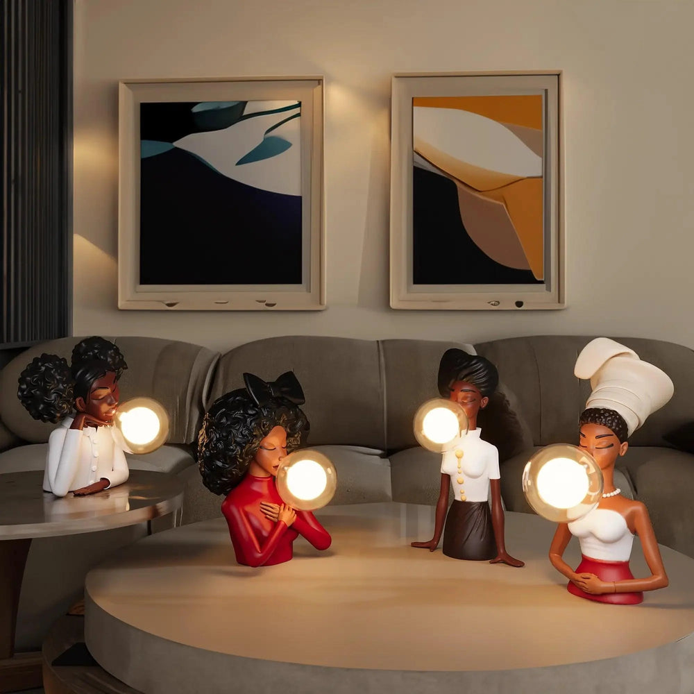 Colorful LED Table Lamp Collection – Modern Cultural Design for Living Room and Bedroom Illumination