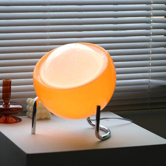 Bauhaus Style Glass Table Lamp – Modern Bedside or Living Room Lighting with LED and Rotary Knob Switch