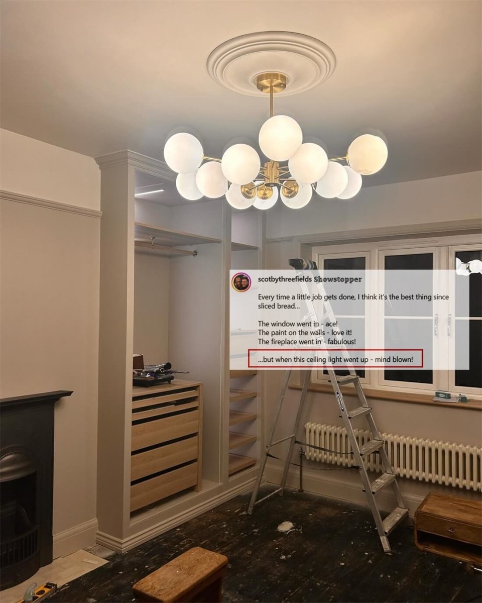 12-Light Two-Tier Sputnik Chandelier with Opal Globes – Modern & Elegant Lighting