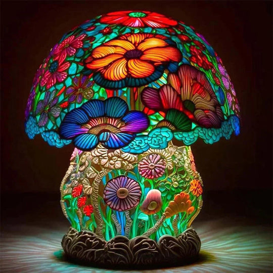 Lampe de table en vitrail charmante – Éclairage élégant et intemporel
