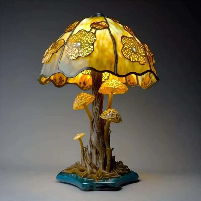 Lampe de table en vitrail charmante – Éclairage élégant et intemporel
