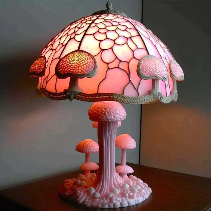 Lampe de table en vitrail charmante – Éclairage élégant et intemporel
