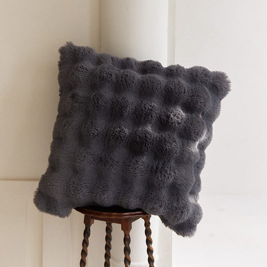 Luxurious Faux-Fur Decorative Pillow, Soft 19.7 Throw Pillow for Couch or Sofa, Double-Sided Plush Cushion