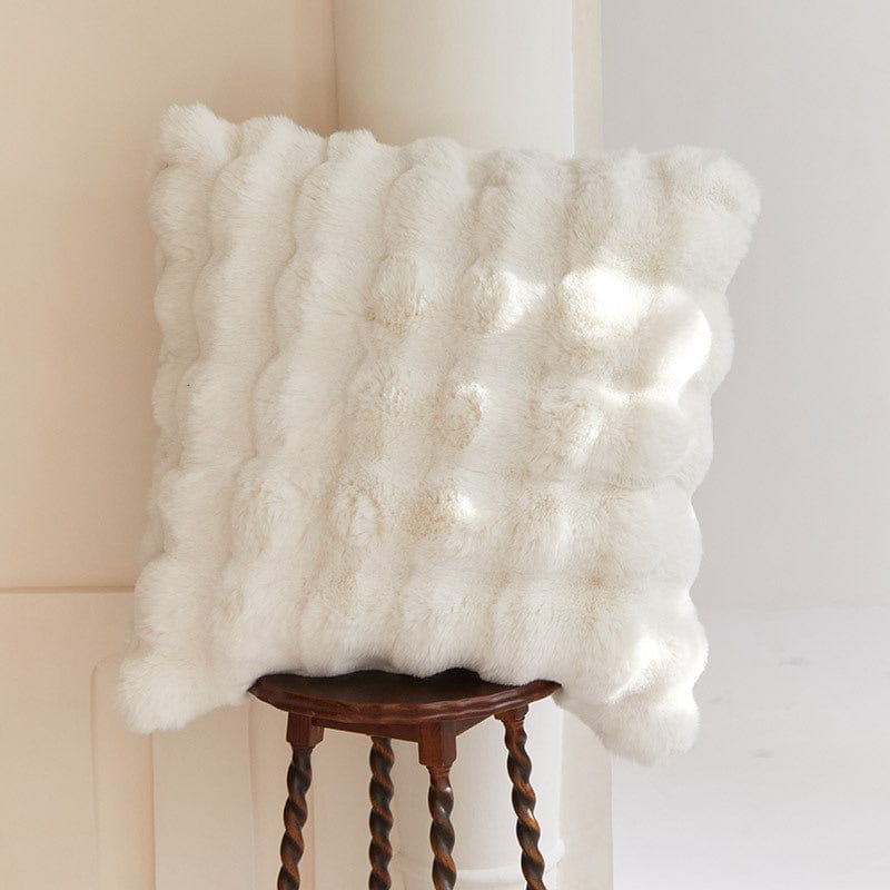Luxurious Faux-Fur Decorative Pillow, Soft 19.7 Throw Pillow for Couch or Sofa, Double-Sided Plush Cushion