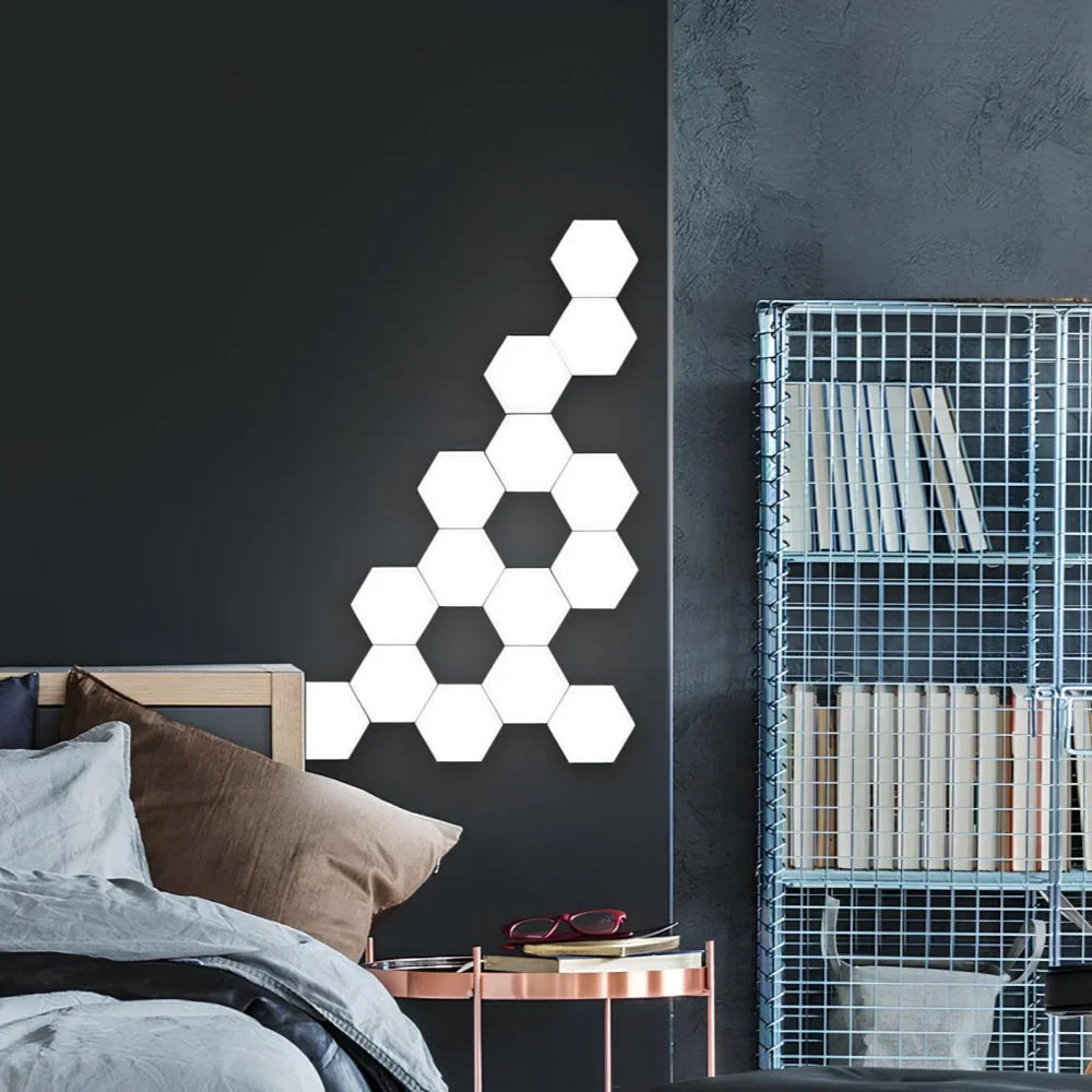 Customizable LED Wall Panels with 16 Million Colors and Music Sync – Hexagonal Design for Creative Lighting