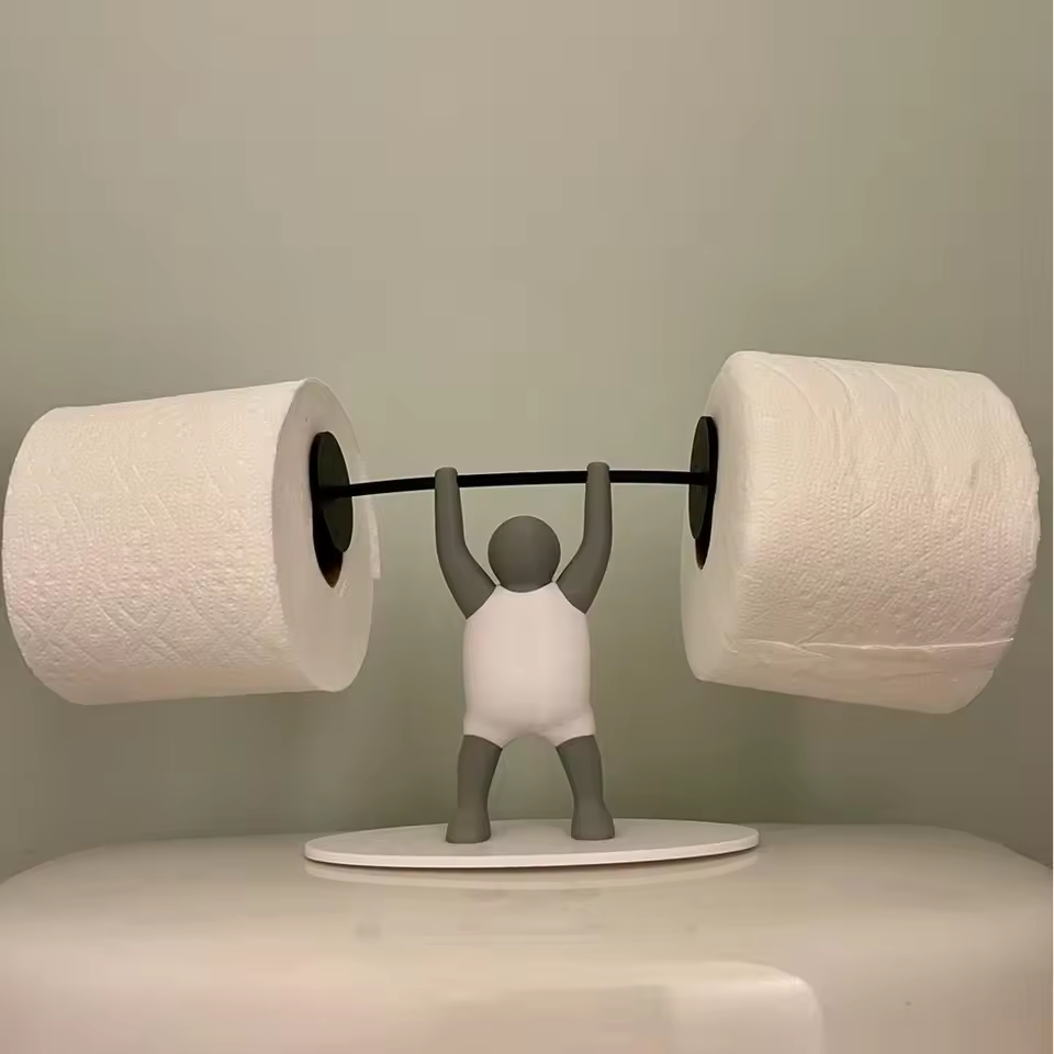 Weightlifter Toilet Paper Holder | Unique and Memorable | Conversation Piece