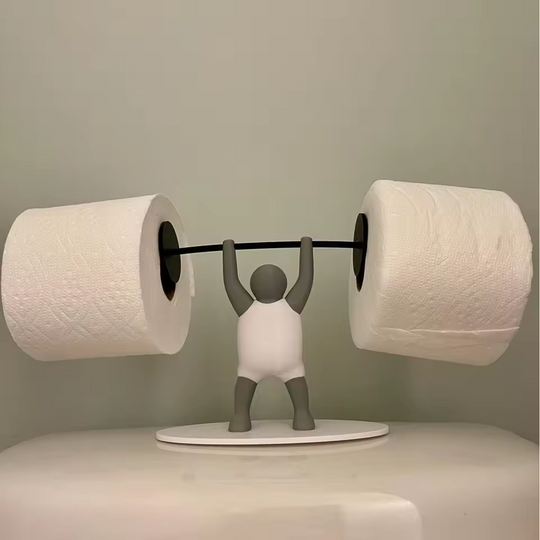 Weightlifter Toilet Paper Holder | Unique and Memorable | Conversation Piece