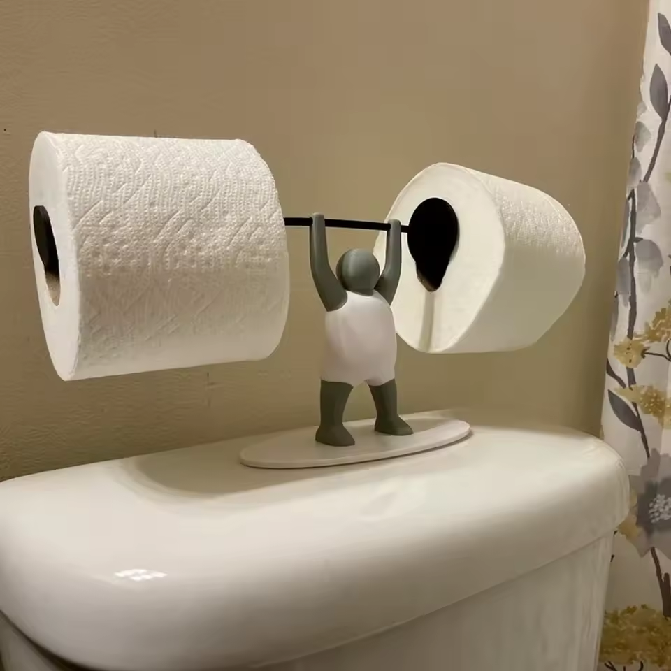 Weightlifter Toilet Paper Holder | Unique and Memorable | Conversation Piece