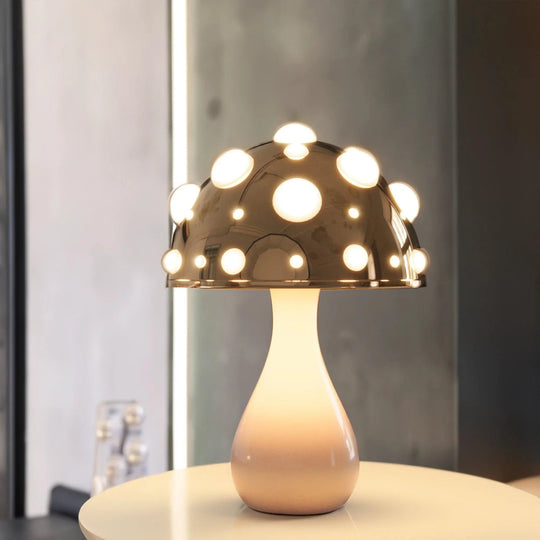 Variant image for Golden Mushroom Table Lamp - Adjustable Cordless and Corded Desk or Bedside Lamp with 3 Lighting Modes, Warm LED Illumination-2