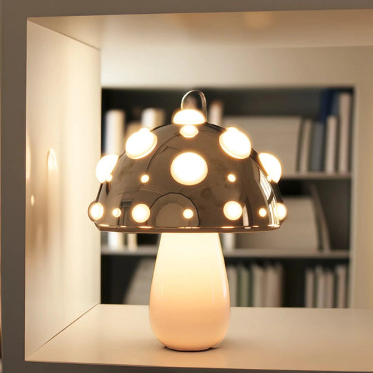 Variant image for Golden Mushroom Table Lamp - Adjustable Cordless and Corded Desk or Bedside Lamp with 3 Lighting Modes, Warm LED Illumination-3